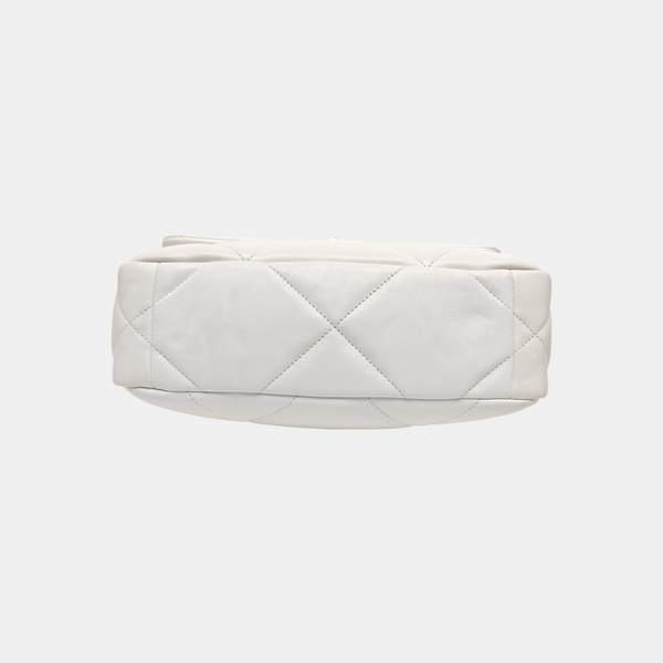 CHANEL 19 Small Quilted Lambskin White