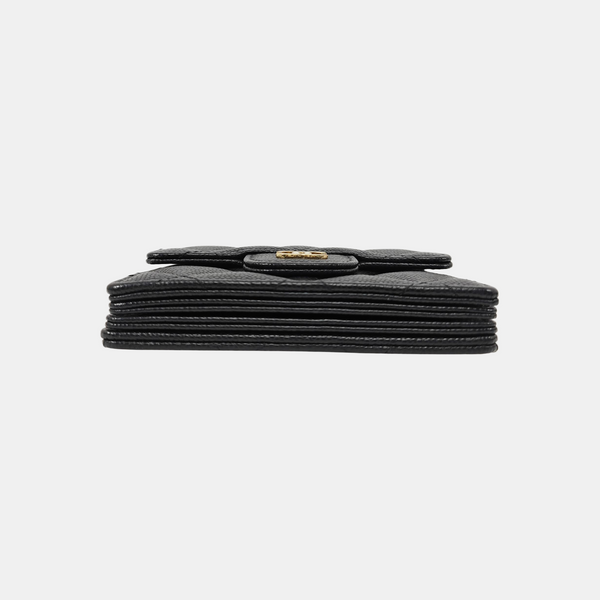Quilted Grained Calfskin Shoulder Bag Black