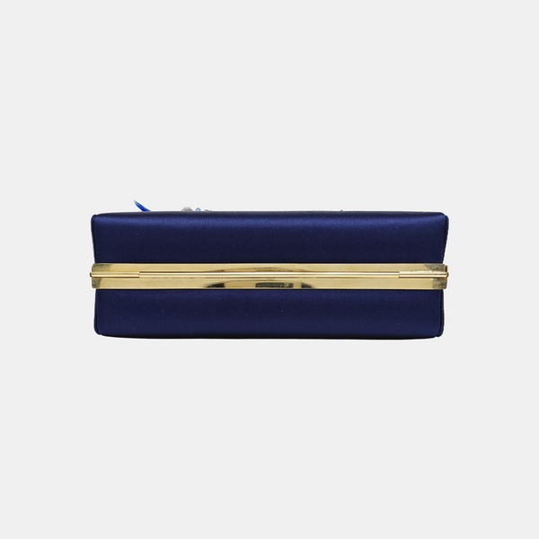 Silk Satin Clutch Blue