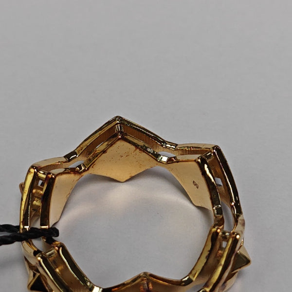 925 Sterling Silver Gold Ring EU 59