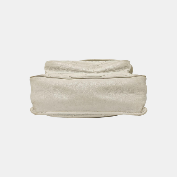 NIKI Medium Chevron Calfskin White