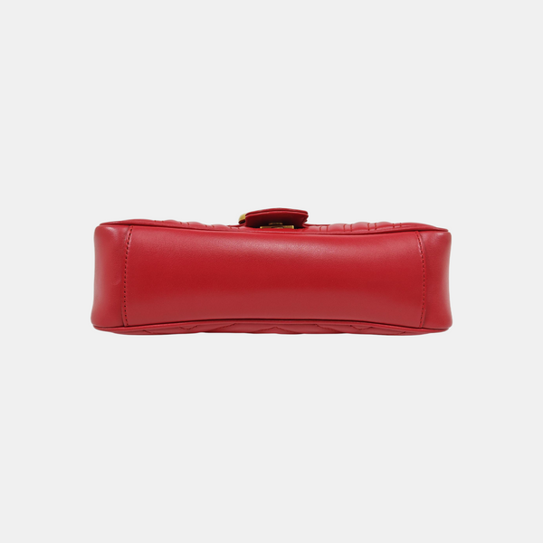 GG Marmont Medium Quilted Calfskin Red