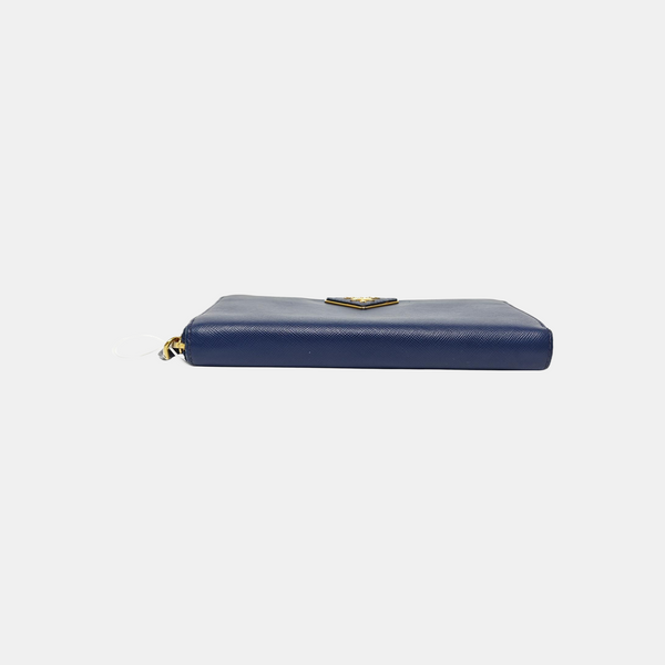 Zippy Wallet Saffiano Calfskin Blue Wallet