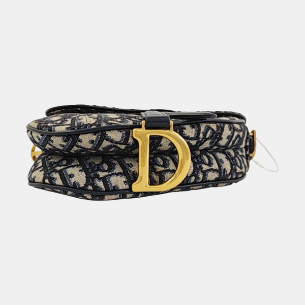 Saddle Mini Oblique Canvas Blue
