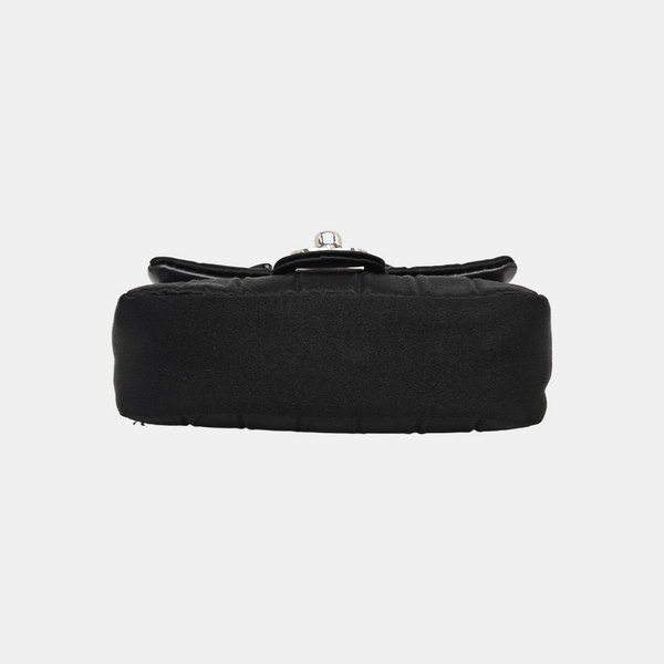 Silk Satin Crossbody Bag Black