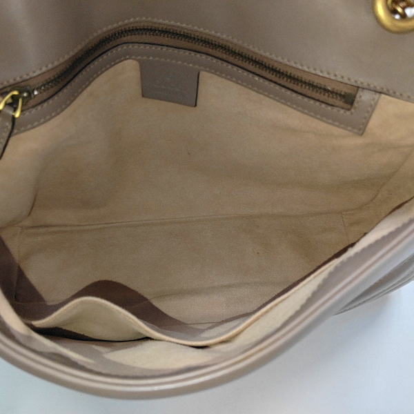 GG Marmont Large Quilted Calfskin Beige