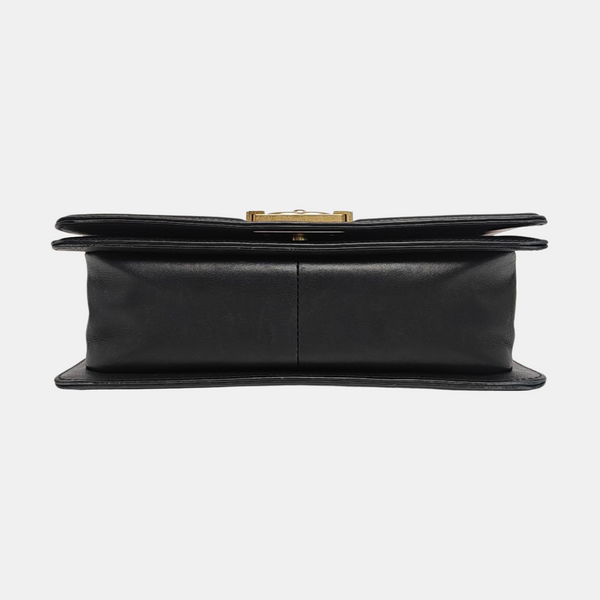 BOY CHANEL Medium Quilted Calfskin Black
