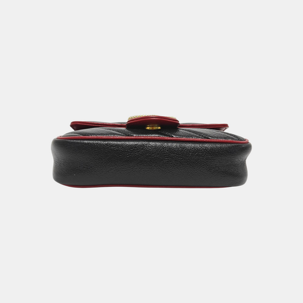 GG Marmont Super Mini Quilted Calfskin Black