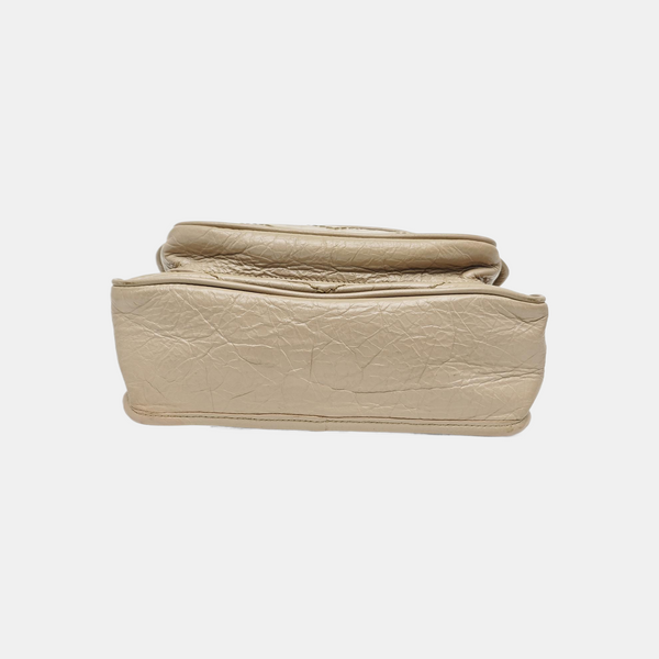 NIKI Small Chevron Calfskin Beige