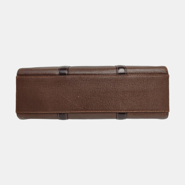 Calfskin Top Handle Bag Brown