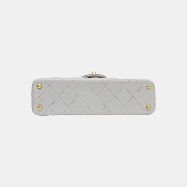 Quilted Calfskin Shoulder Bag Gray