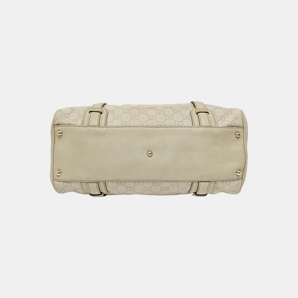 Monogram Calfskin Top Handle Bag White