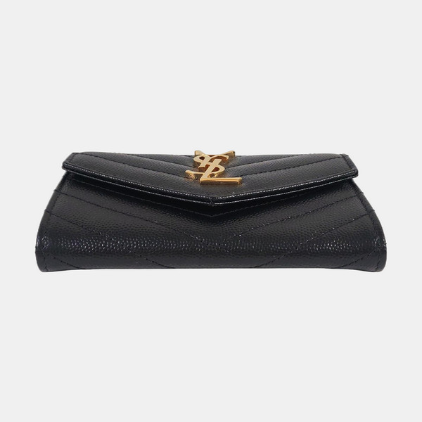 MONOGRAM Small Chevron Calfskin Black Wallet