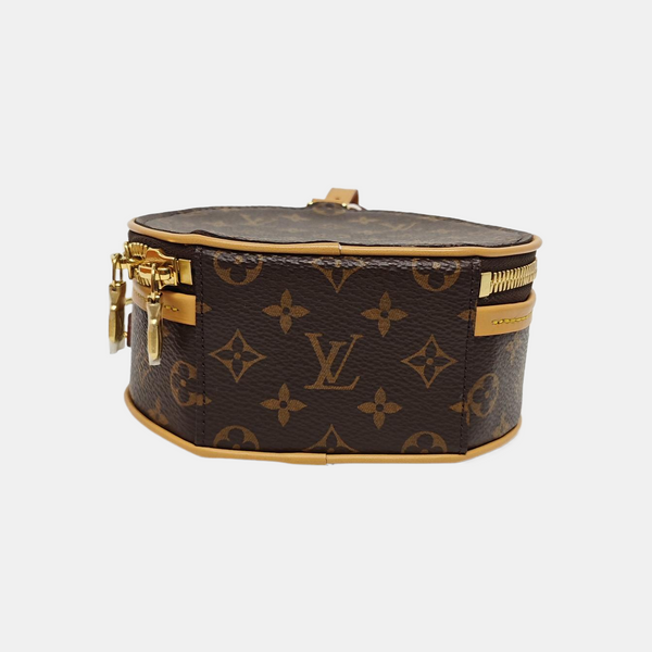 BOITE CHAPEAU Mini Monogram Coated Canvas Brown