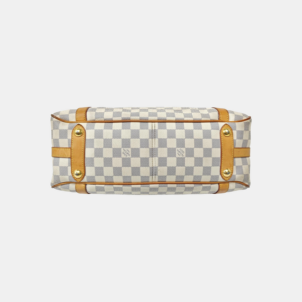 STRESA PM Damier Azur Coated Canvas White