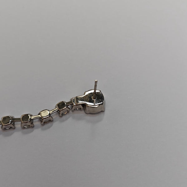 CC Logo Brass Silver Stud Earrings