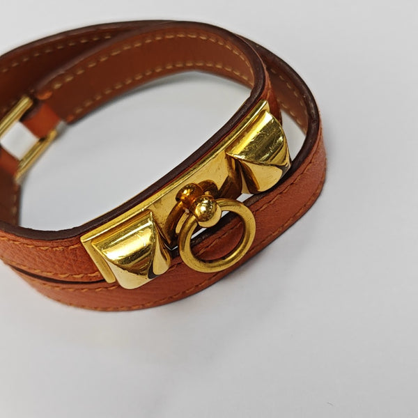 Brazalete Rivale de piel naranja