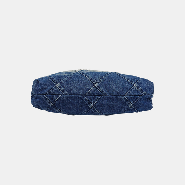 CHANEL 22 Medium Quilted Denim Blue
