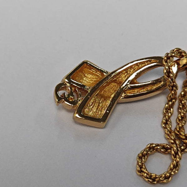 Twist Round Metal Gold Necklace
