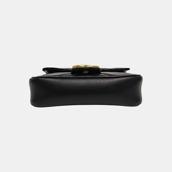 GG Marmont Mini Quilted Calfskin Black