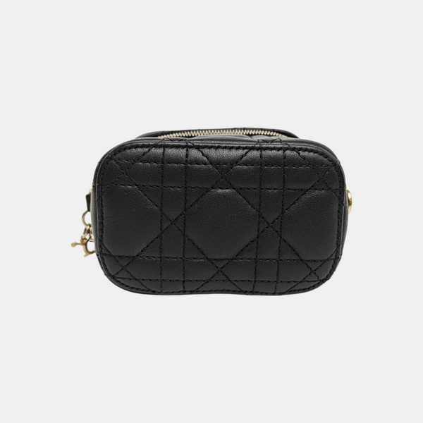 Lady Dior Super Mini Cannage Lambskin Black
