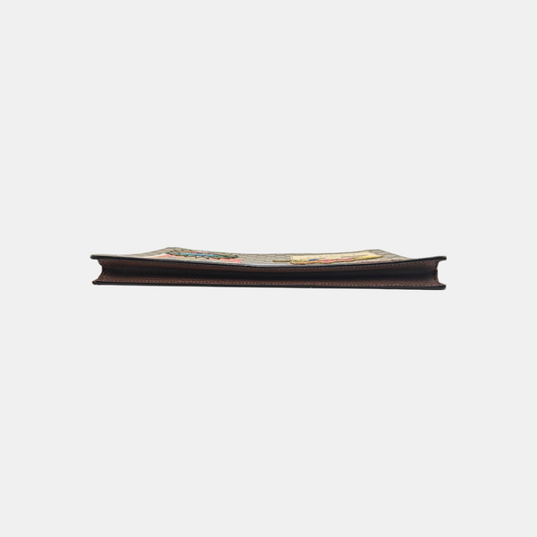 Monogram Coated Canvas Clutch Beige