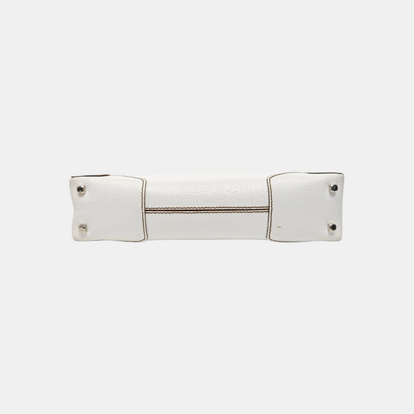 Calfskin Top Handle Bag White