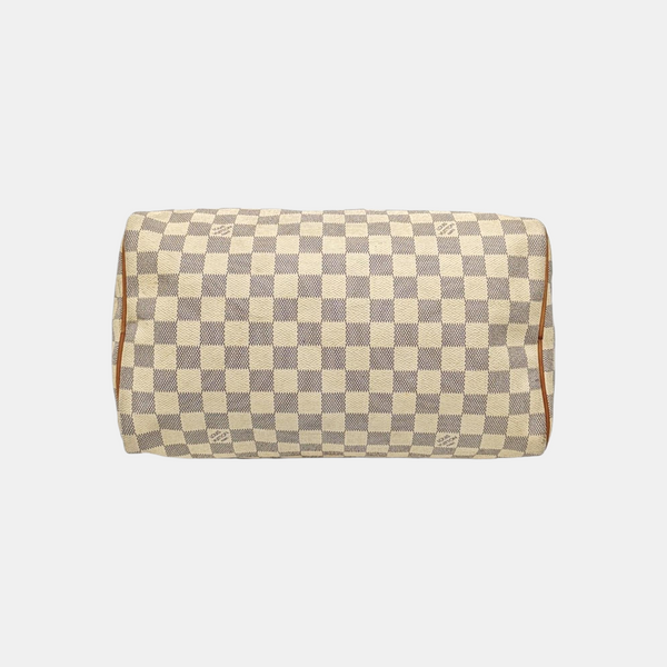 SPEEDY 30 Damier Azur Coated Canvas White
