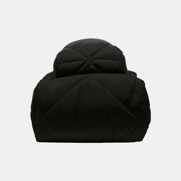 Quilted Nylon Backpack Black