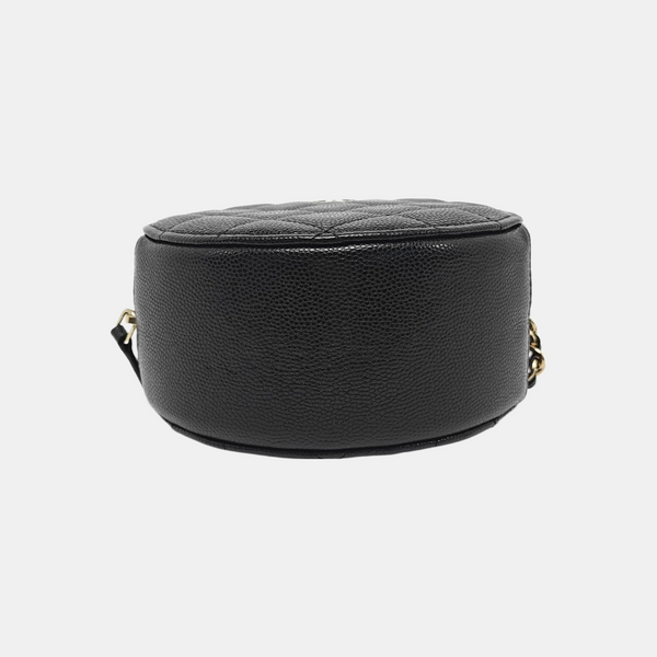 ROUND Quilted Grained Calfskin Black