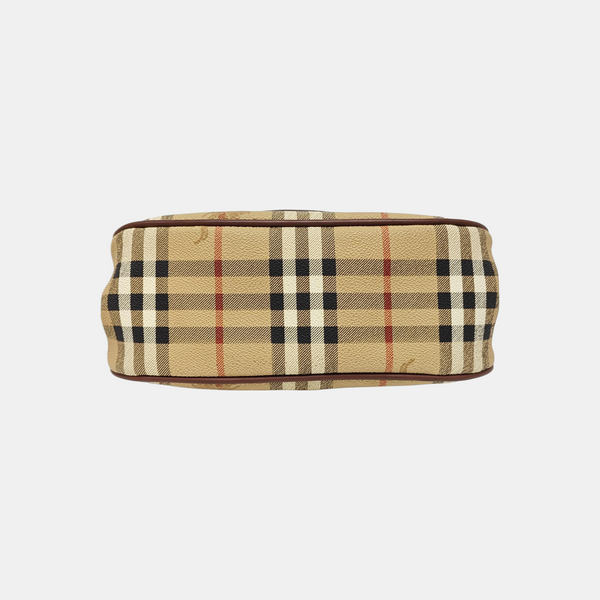 Coated Canvas Shoulder Bag Beige