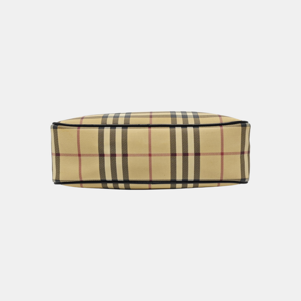 Coated Canvas Top Handle Bag Beige