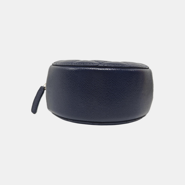 Quilted Grained Calfskin Shoulder Bag Blue