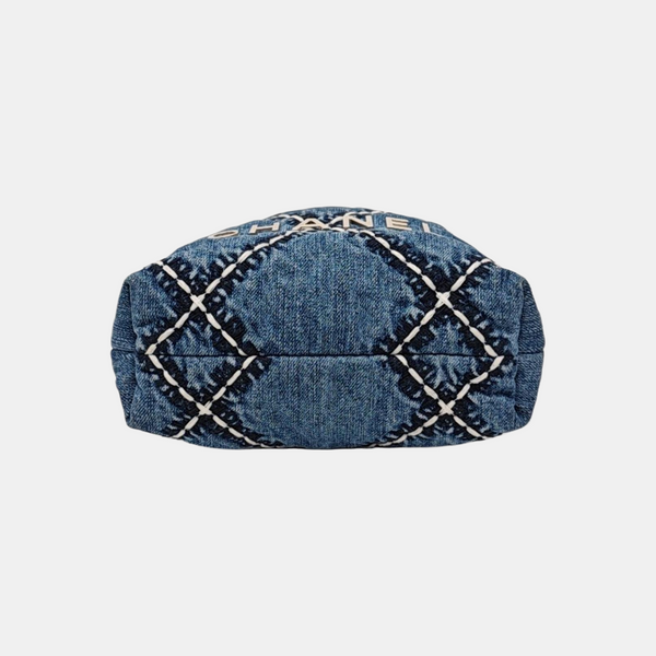 CHANEL 22 Mini Quilted Denim Blue