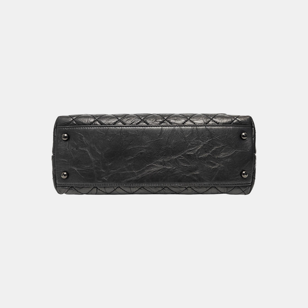 COCO HANDLE Medium Quilted Calfskin Gray