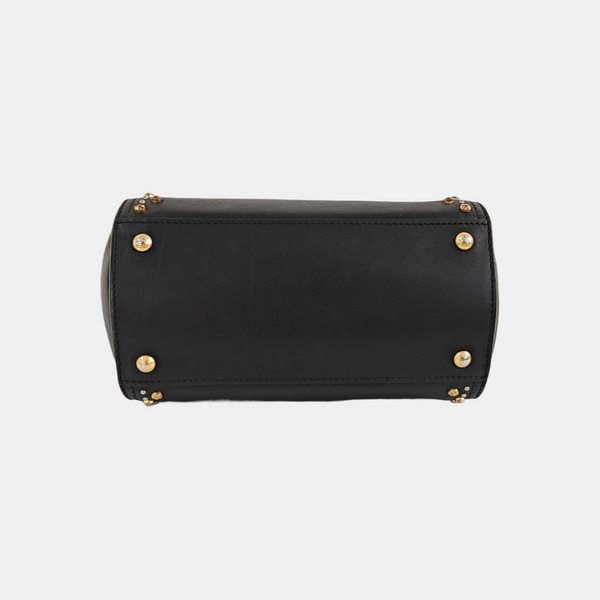 Calfskin Top Handle Bag Black