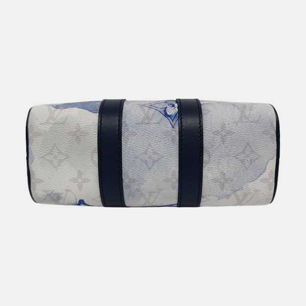 KEEPALL Nano Monogram Coated Canvas Blue