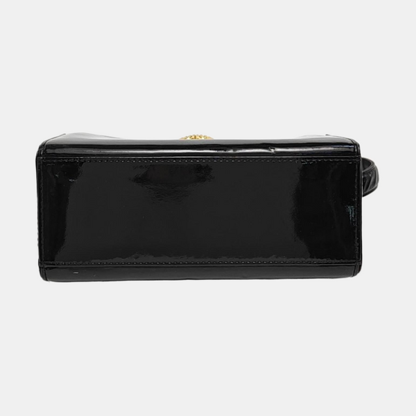 Leather Top Handle Bag Black