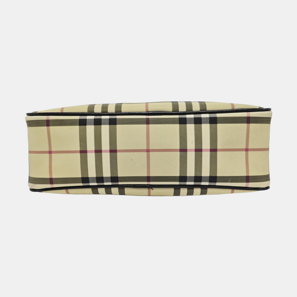 Coated Canvas Top Handle Bag Beige