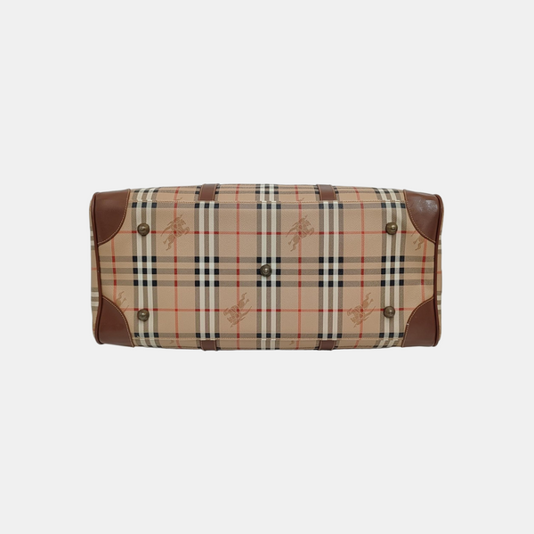 Coated Canvas Top Handle Bag Beige