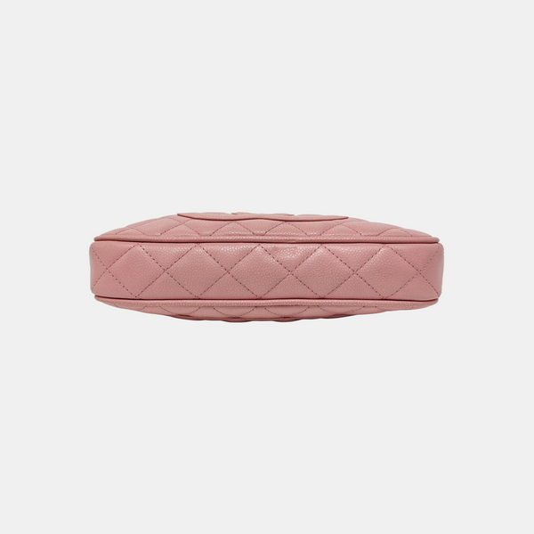 Quilted Grained Calfskin Top Handle Bag Pink