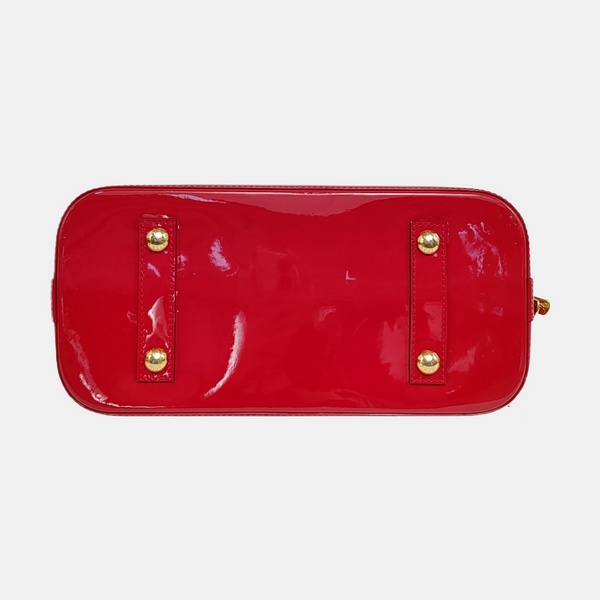 Authenticated pre-owned ALMA PM Monogram Patent Leather Red - Top Handle Bag at Looply