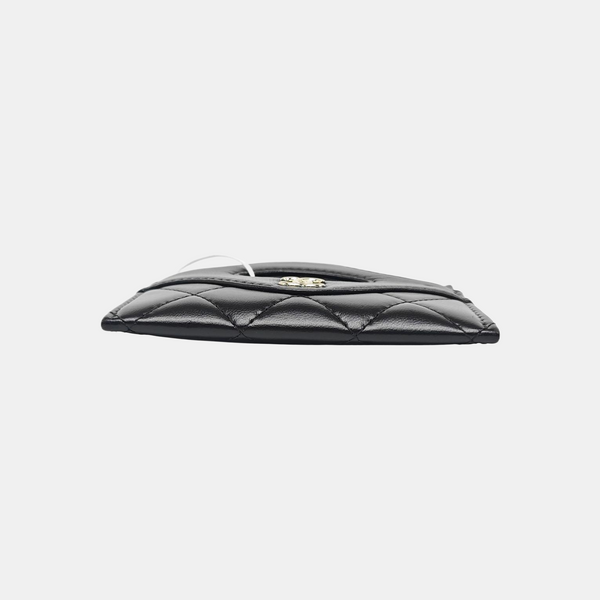 Quilted Lambskin Card Holder Black