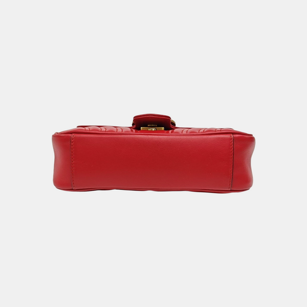 GG Marmont Small Quilted Calfskin Red