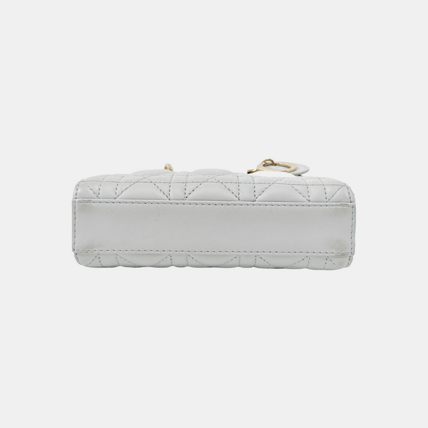 Lady D-Joy Super Mini Cannage Lambskin Blue