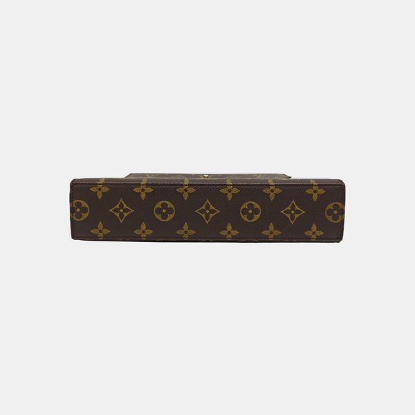 Coated Canvas Top Handle Bag Brown