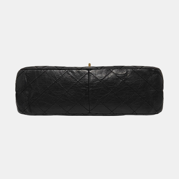 2.55 Maxi Quilted Waxed Cafskin Black