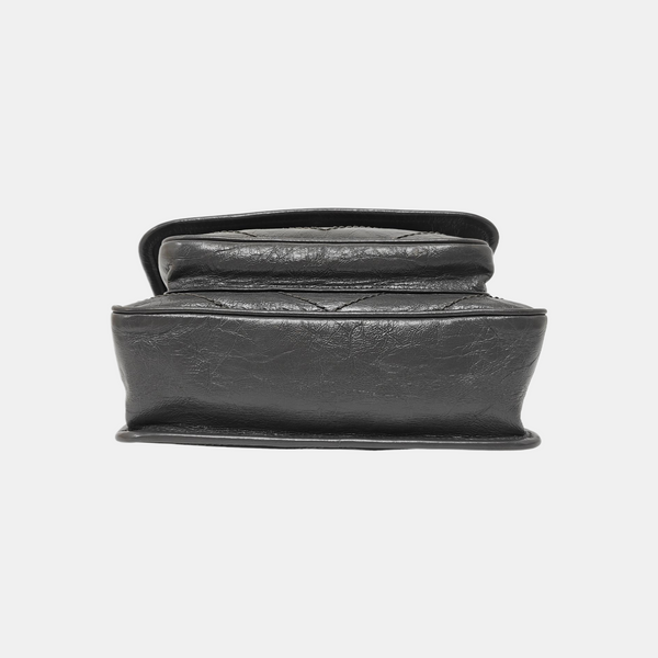 NIKI Small Chevron Calfskin Gray