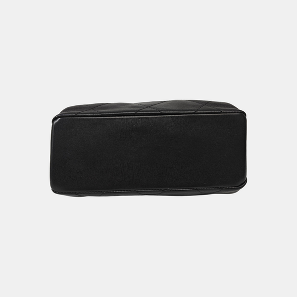 Quilted Lambskin Shoulder Bag Black