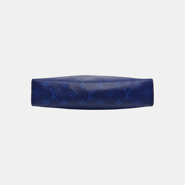 Pochette Voyag MM Monogram Coated Canvas Blue